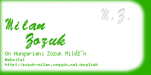 milan zozuk business card
